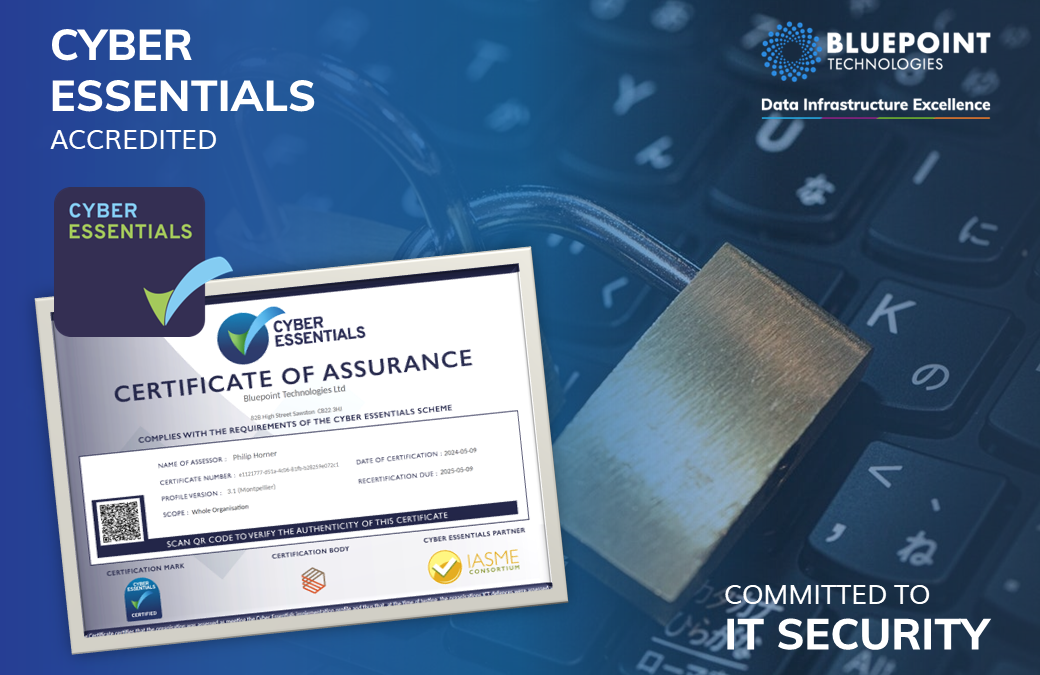 Bluepoint Technologies gains Cyber Essentials accreditation for 4th year running!